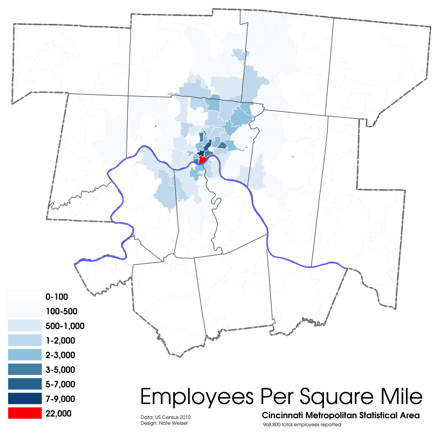 Cincinnati Employment Density
