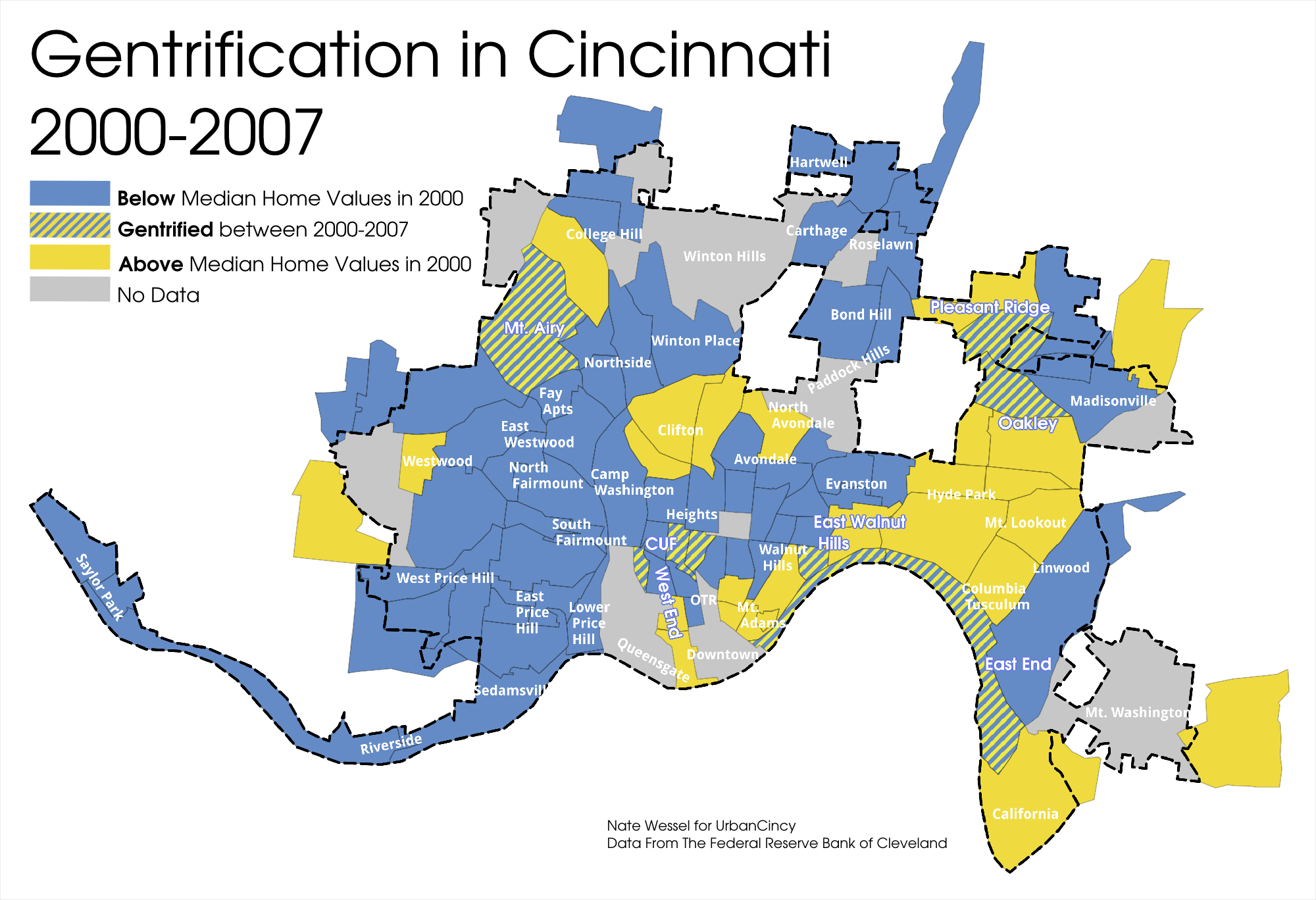 Cincinnati Gentrification (2000-2007)
