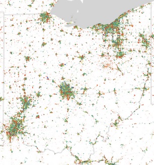 Ohio Employment Dot Map
